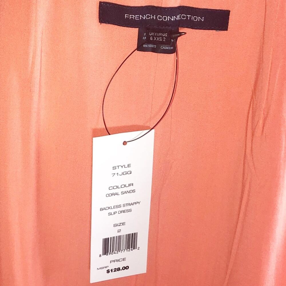 French Connection Coral Backless Strappy Slip Dress Size 10 - Picture 13 of 16